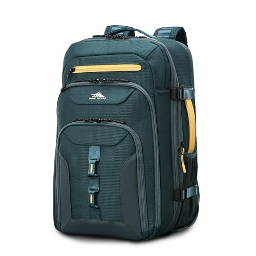 High Sierra Hi-Life Travel Backpack - Features 2-inch Expansion, WetPak Pockets, 17” Laptop Compartment, Stack-It Strap, Adjustable Sternum Strap, Fleece Pocket, Dual Water Bottle Pockets