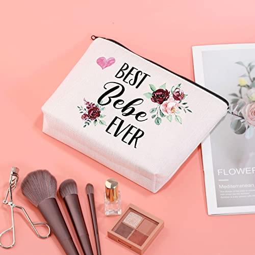 Bebe Gifts Best Bebe Ever Makeup Bag Mother's Day Gift For Mom Grandma Grandmother (Best Bebe Ever Bag)