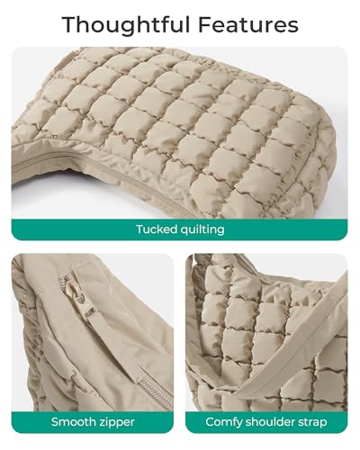 BAGSMART Quilted Crossbody Bags for Women Lightweight Puffer Purse Shoulder Hobo Bag for Daily Use Travel Essentials