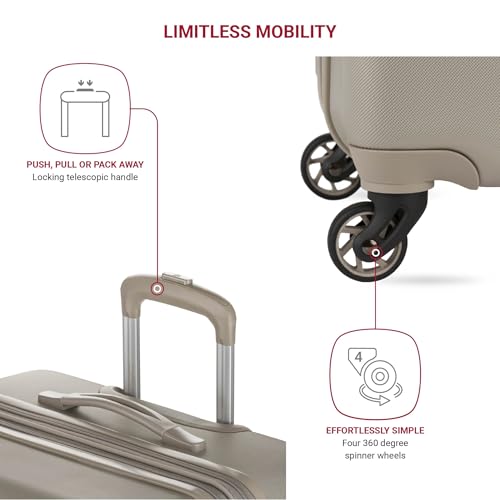 SwissGear 7366 Signature Hardside Expandable Luggage with Spinner Wheels, TSA Lock, Cup-Holder, Sand, 2-Piece Set (19/27)