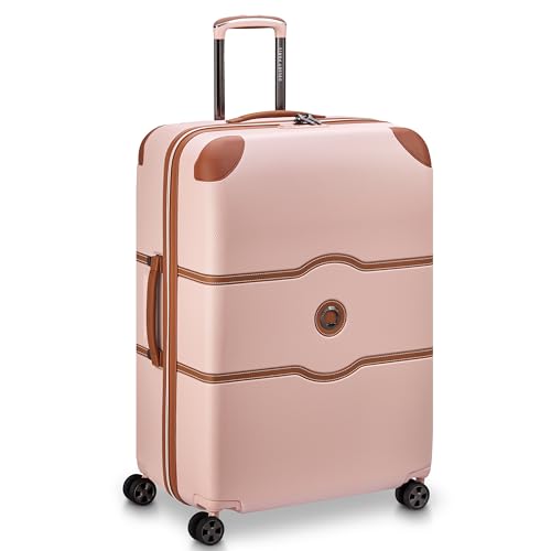 DELSEY PARIS Chatelet Air 2.0 - Hardside Checked Luggage 28 Inch Large - TSA Lock - 360° Spinner Wheels- Polycarbonate Travel Suitcase, Blush Pink