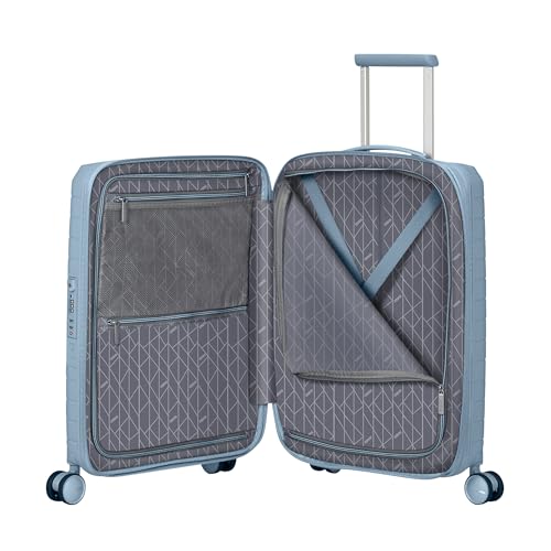 American Tourister Fastfoward Expandable Hardside Luggage with Spinner Wheels, Steel Blue, Carry-on