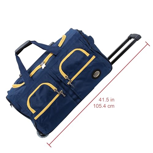 Rockland 40" Polyester Rolling Duffel Bag, Navy
