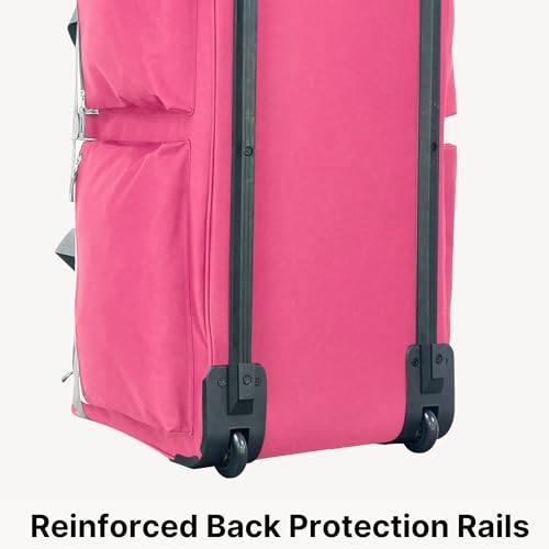 Olympia U.S.A. 33 inch Jumbo Size 8 Pockets Wheeled Rolling Duffel Bag Water Resistant Luggage Lightweight Travel Suitcase with Retractable Handle