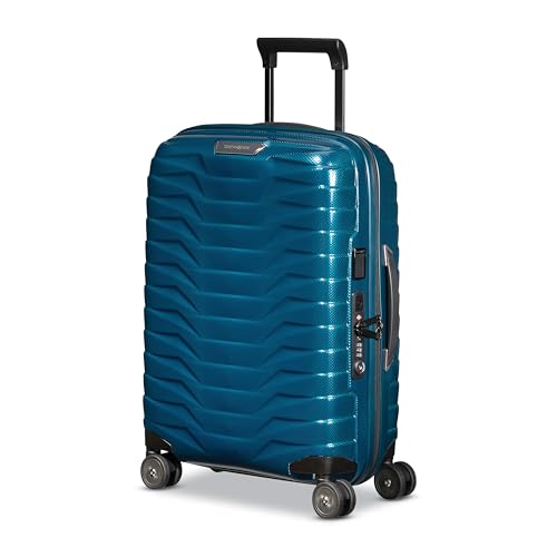 Samsonite Proxis Global Carry-On Hardside Luggage with Dual Spinner Wheels, Airline Approved - Innovative Roxkin™ Lightweight Shell With Ultimate Durability- TSA Lock, Telescopic Handle - Petrol Blue