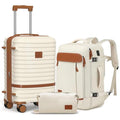 Joyway Expandable Carry on Luggage Sets Airline Approved Luggage Sets 3 Piece,Suitcases with Wheels, Lightweight ABS Hard Shell 20 Inch Suitcase with TSA Lock Spinner Wheels (Carry on luggage，White)
