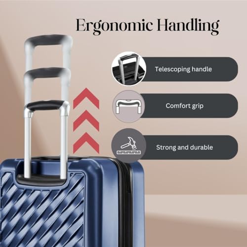 Ricardo Beverly Hills Melrose Hardside Expandable Luggage with Lightweight Construction for Smooth Traveling, Stylish, Durable, and Spacious, Men and Women, Prussian Blue, Carry-On 20-Inch