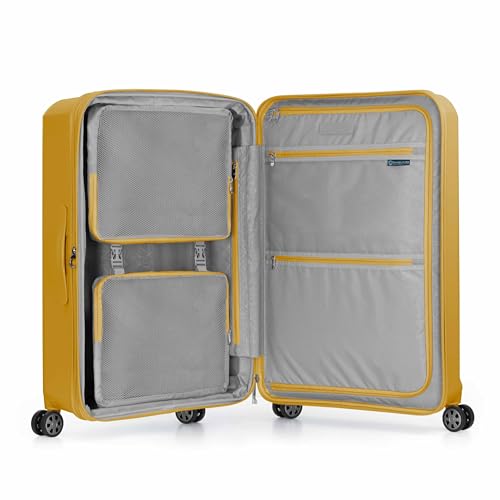 Traveler's Choice Pagosa Hardshell Expandable Luggage with Spinner Wheels, Yellow, 30-Inch Large