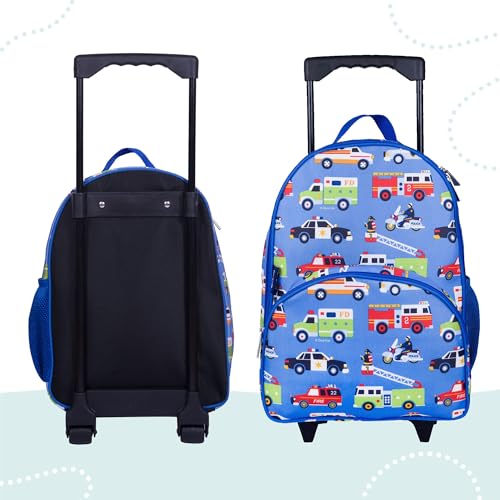 Wildkin Kids 16 Inch Rolling Luggage for Boys & Girls – Lightweight Carry-On Suitcase with Telescoping Handle & Rolling Wheels for School, Travel & Overnight Trips, Ages 3–7 – Heroes