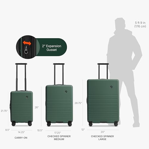 Traveler's Choice Markham Hardside Expandable Luggage with Hinomoto Spinner Wheels, 26-Inch Medium, Green