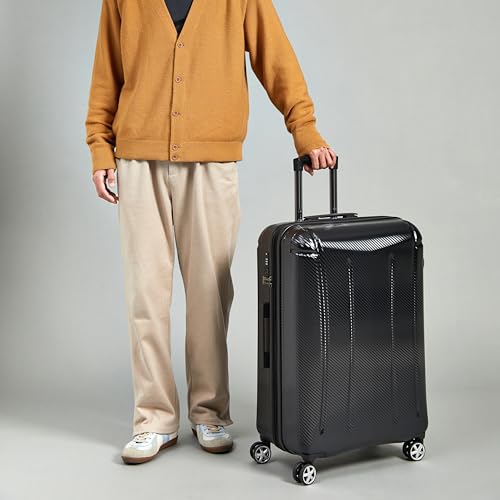 Amazon Basics 30-Inch Hardside Checked Spinner Luggage With TSA Lock, Lightweight Expandable Suitcase, Scratch-Resistant Surface, 8 Multi-directional Wheels, Black
