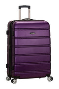 Rockland Melbourne Hardside Expandable Spinner Wheel Luggage, Checked Large 28", Purple