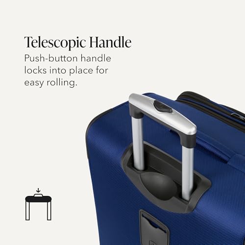 SWISSGEAR Sion Softside Expandable Spinner Luggage Durable Lightweight Travel Suitcase, Blue, Checked-Large