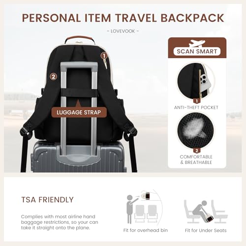 LOVEVOOK Laptop Backpack for Women with Pouch Pocket for Large Capacity Cup,17 Inch Laptop Computer Bag Travel Backpack Purse,Waterproof Work Business Backpack College Teacher Bags,Leopard print