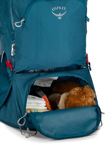 Osprey Poco SLT Lightweight Child Carrier Backpack – Slimmed-Down Hiking Carrier for Toddlers with Safety Harness, Sunshade, and Ventilated Backpanel – Lightweight Travel-Friendly Option, Deep Peyto