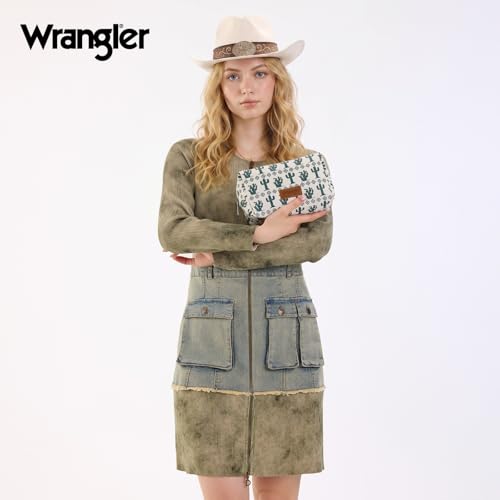 Montana West X Wrangler Travel Makeup Bag Waterproof Cosmetic Bag Portable Makeup Pouch for Women Large Toiletry Bag