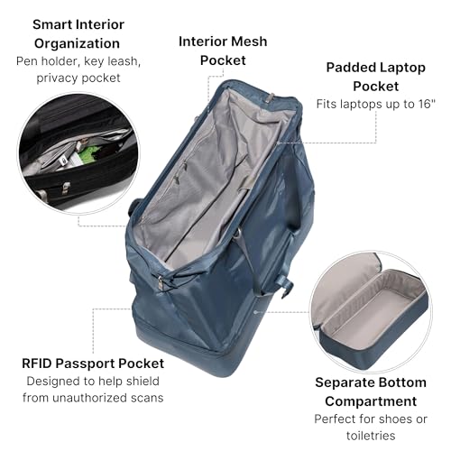 Modern Weekender - Lightweight 18"x15.7"x9.4" Duffel Carry-on Travel Bag for Women