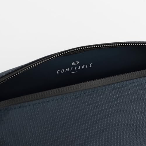 Comfyable Small Toiletry Bag for Men, Slim Mini Toothbrush Bag, Dopp Kit, Electronics, Tech, Gym, Water-Resistant Essentials Organizer, Blue