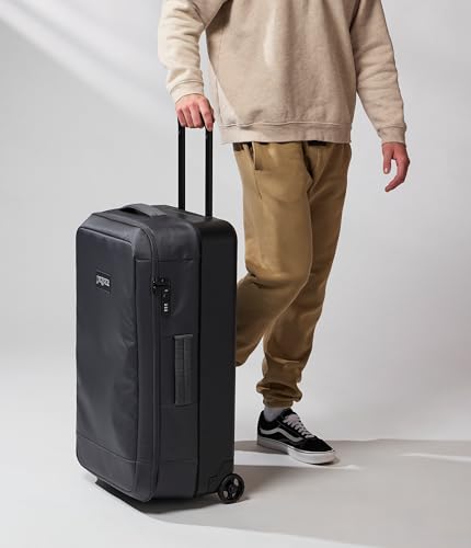 Jansport Good Latitude 95L Rolling Duffel Bag - Checked Bag, Heavy Duty Travel Suitcase with Wheels, TSA Lock & Polycarbonate Hard Shell Bottom, Smokey Grit