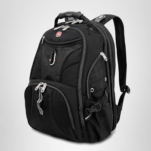 SWISSGEAR 1900 ScanSmart TSA Laptop Backpack Fits 17 Inch Laptop with RFID Protection and Tablet Pocket, Black, 19-Inch