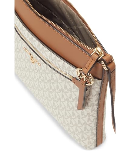 Michael Kors Jet Set Charm Small Flat Crossbody Bag, Gold-Tone Hardware/Vanilla/Acorn, One Size