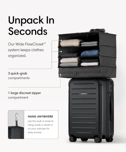 Solgaard Carry-On Closet Lite - Hard-Shell 20.8" Travel Luggage Bag (Black)