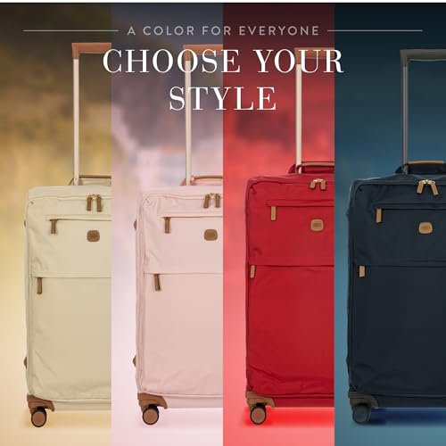 Bric's X-Bag Large Spinner with Frame, Water-Resistant 360° Wheeled Checked Luggage with Ergonomic Handle and Organized Interior – 27 Inch, Sahara