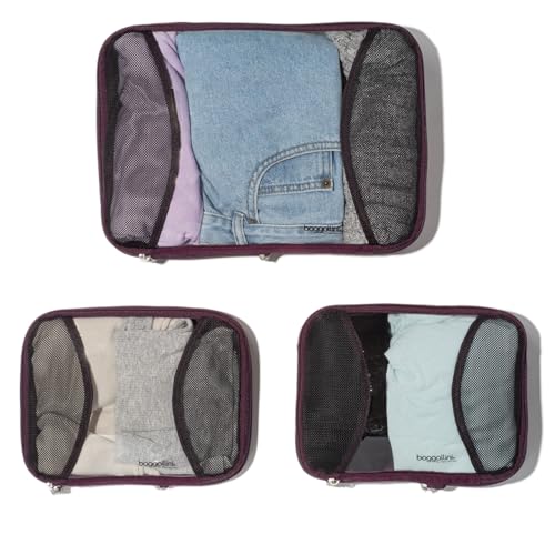 Baggallini Compression Cube 3-piece set - Lightweight Compression Packing Cubes for Travel