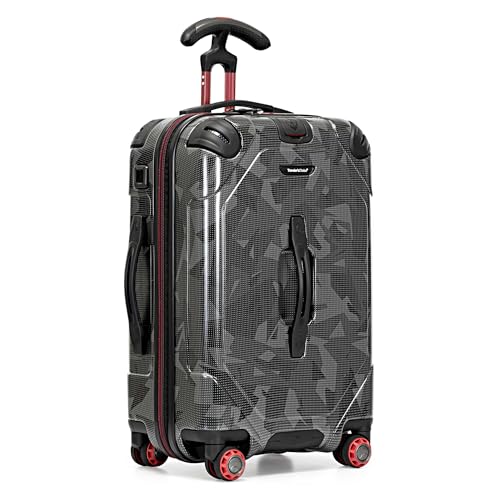 Traveler's Choice Maxporter II Polycarbonate Hardside Trunk with Spinner Wheels, Gray Camo, 22-Inch Carry-on Luggage