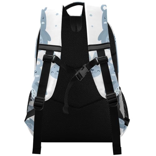 KLL Bear and Rabbit Pastel Blue fun kids backpack with large bookbags for middle school para bebes varon