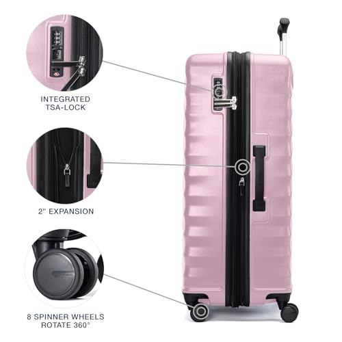 Travelpro Maxlite Air V2 Hardside Expandable Checked Luggage, 8 Spinner Wheels, Lightweight Hard Shell Suitcase, TSA lock, Pink, Checked Large 28-Inch