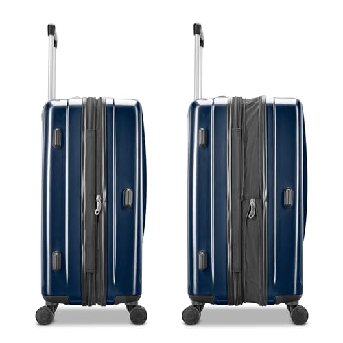 Samsonite Winfield 2 Hardside Expandable Luggage with Spinner Wheels, Navy, Checked-Medium 24-Inch