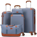 Cosbarn Luggage Sets 5 Piece Suitcases with Wheels, Suitcase Set ABS Hard Case Luggage with TSA Lock Spinner Wheels Durable Travel Luggage