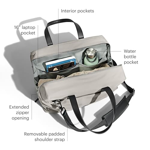 Away The Everywhere Bag - Airline Approved Carry-On Bag with Padded Laptop Pocket, Detachable Shoulder Strap - Water-Repellent Carry-On Duffle Bag - Cloud Gray