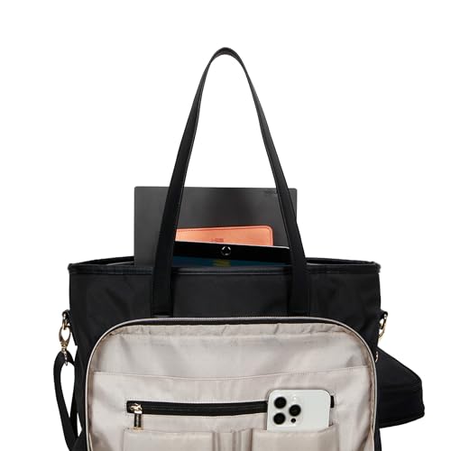 Kenneth Cole REACTION Madison Square Lightweight Hardside Chevron Expandable Spinner Luggage, Black, 2-Piece (20" Carry On + Tote)