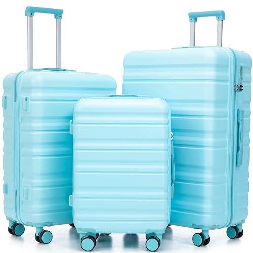Luggage 3 Piece Set, Hardside Lightweight Suit case with Spinner Wheels
