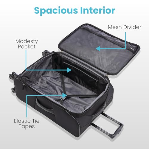 American Tourister 4 KIX 2.0 Expandable Softside Luggage with Spinner Wheels, 28 SPINNER, PURPLE ORCHID