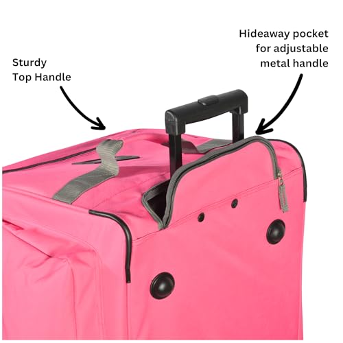 Olympia U.S.A. 33 inch Jumbo Size 8 Pockets Wheeled Rolling Duffel Bag Water Resistant Luggage Lightweight Travel Suitcase with Retractable Handle