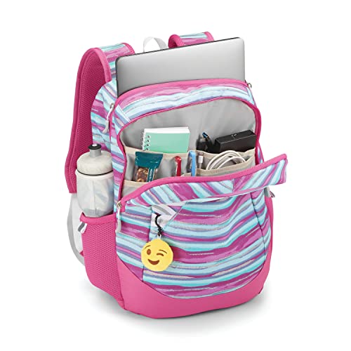 High Sierra Essential Backpack, Laptop Bookbag for Travel, Work, or School, Watercolor Stripes, One Size