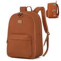 Hanke Expandable Laptop Backpack for Women and Men, 24L-30L Travel Backpack, 15.6 Inch College Laptop Bookbag for Work, Water Resistant Carry On Personal Item Bag, Caramel