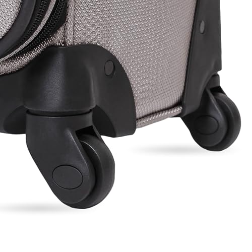 SWISSGEAR Sion Softside Expandable Spinner Luggage Durable Lightweight Travel Suitcase, Pewter, Checked-Medium