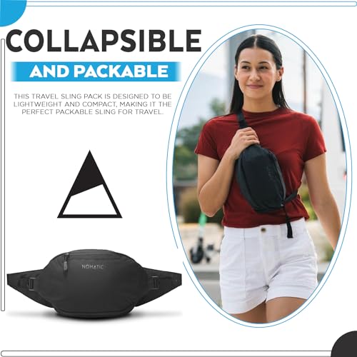 NOMATIC Navigator Collapsible Sling 3L - Crossbody Bag Sling Backpack - Light Collapsible Hiking Daypack Sling for Travel