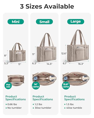 BAGSMART Boxy Tote Bag for Women, Crossbody Bag with Zipper, Crush Bow Purses for Travel Work College, Camel, Small