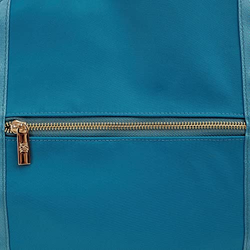 Badgley Mischka Uncomplicated Nylon Weekender Travel Bag, Lightweight Duffel Tote for Women, Carry On Overnight Bag (Aqua)