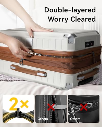 LUGGEX Carry On Luggage 22x14x9 Airline Approved, PC Expandable Hard Shell Suitcases with Spinner Wheels, 20 Inch, Charcoal Metallic