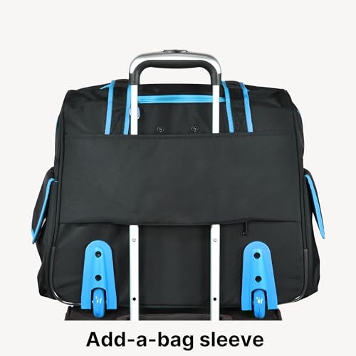 Olympia U.S.A. Deluxe Lightweight Rolling Overnighter Case Overnight Laptop Bag Weekender Travel Carry-On Suitcase Luggage with Wheels and Adjustable Push-Down Handle