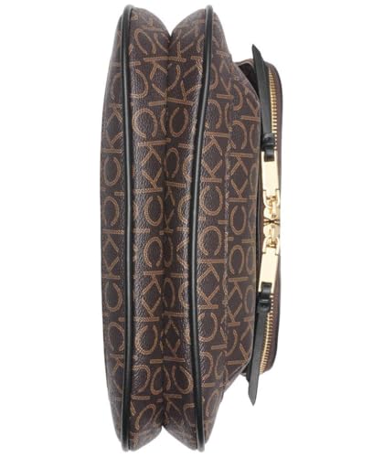 Calvin Klein Zulle Flap Organizational Messenger, Brown/Khaki/Black, One Size