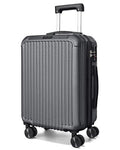 LIGHT FLIGHT Carry On Luggage 22x14x9 Airline Approved, Durable Hard Shell Carry On Suitcases with Wheels, Expandable Hardside Lightweight Travel Luggage with TSA Lock 20 Inch Carry on, Glacier Gray