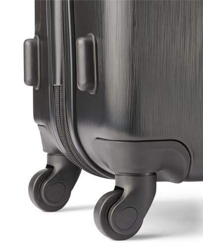 Calvin Klein Women's Hard Side Upright Luggage Spinner Light Weight Suitcase, Black, Medium