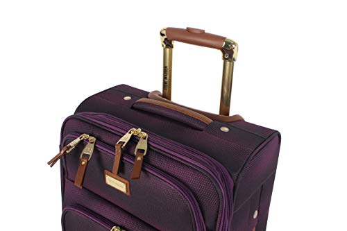 Steve Madden Designer Luggage Collection - Lightweight 28 Inch Expandable Softside Suitcase - Durable Rolling 4-Spinner Wheels Checked Bag (Shadow Purple) (Shadow Purple)